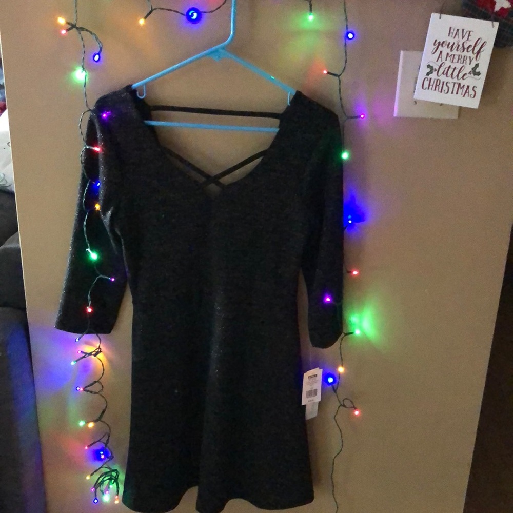 NWT. Black shimmery dress. L.